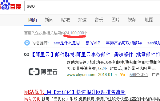 百度相干效果数量